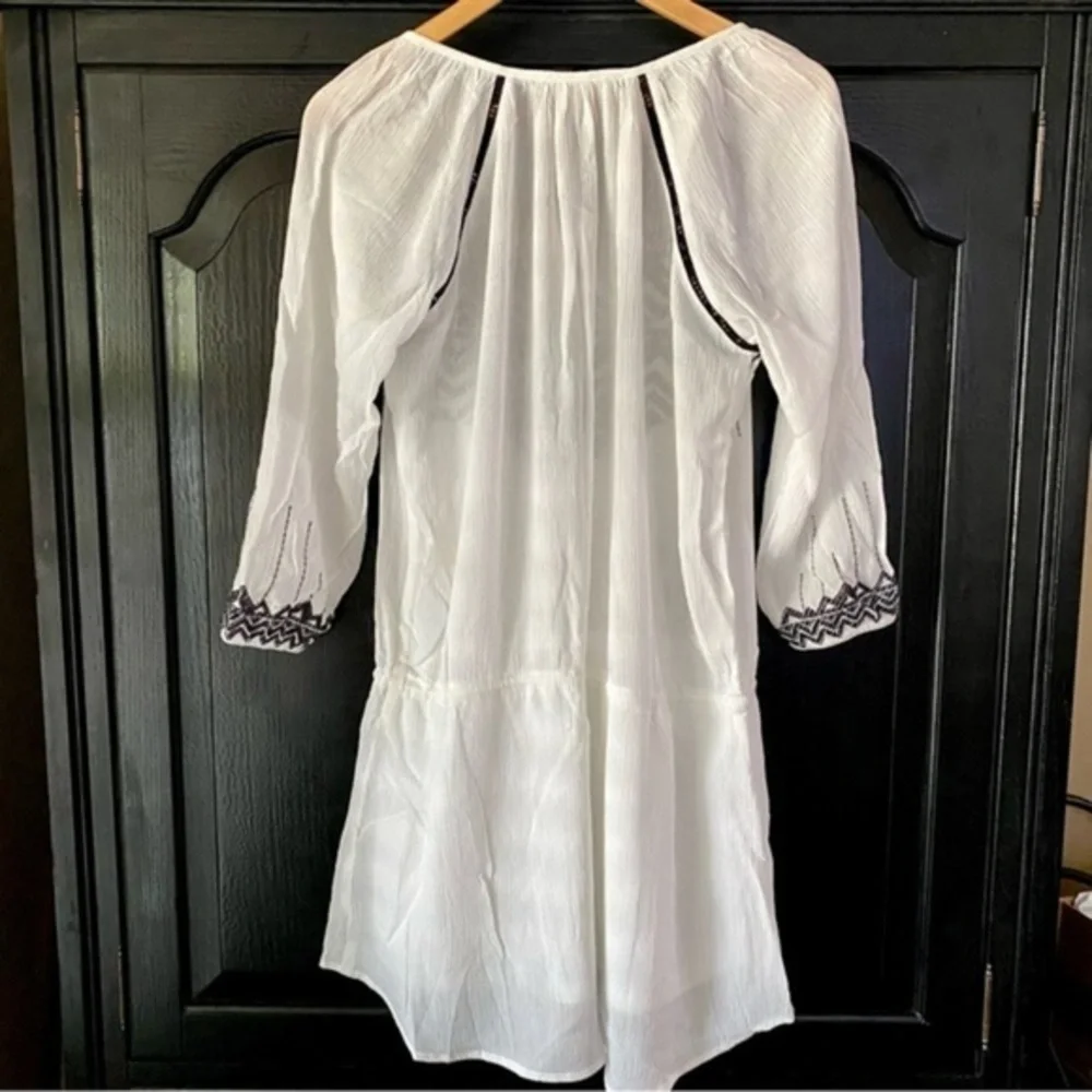 NWT Love Stitch Boho Mini Dress Small Black & White